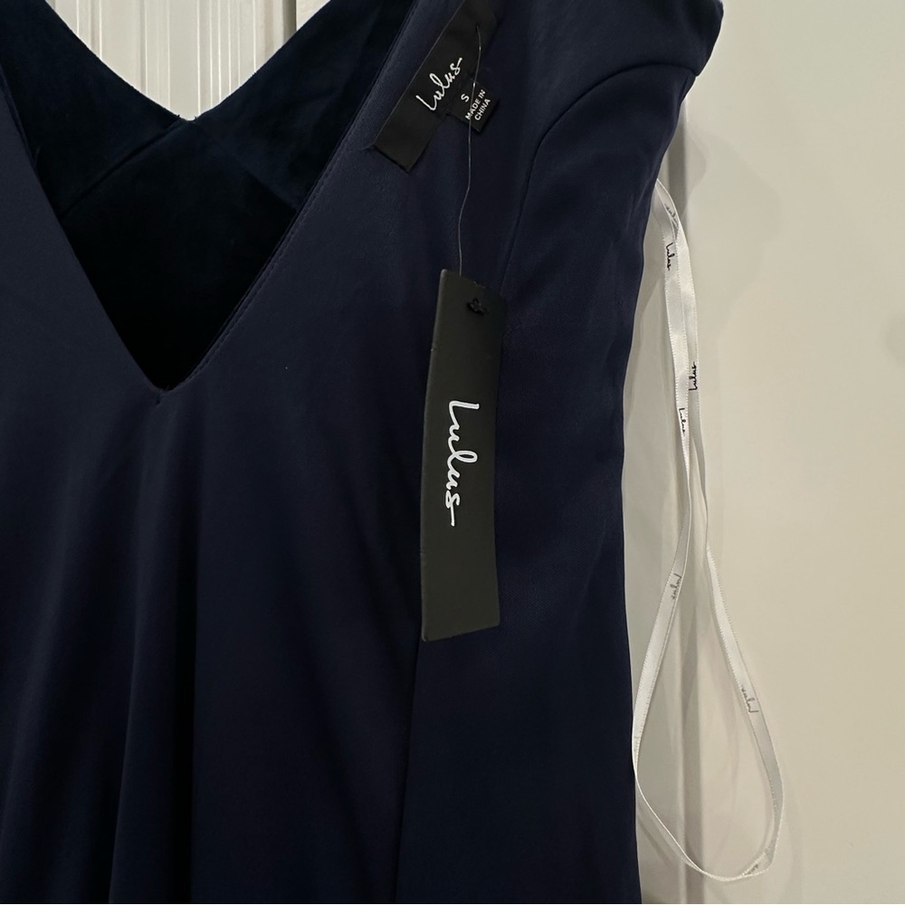 Lulu’s Promise of Forever Blue Velvet Column Maxi Dress NEW WITH TAGS small - Picture 10 of 16